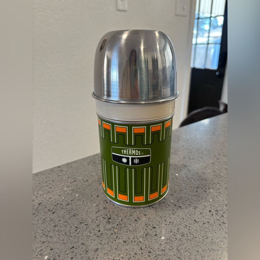 Vintage Thermos Green & Orange